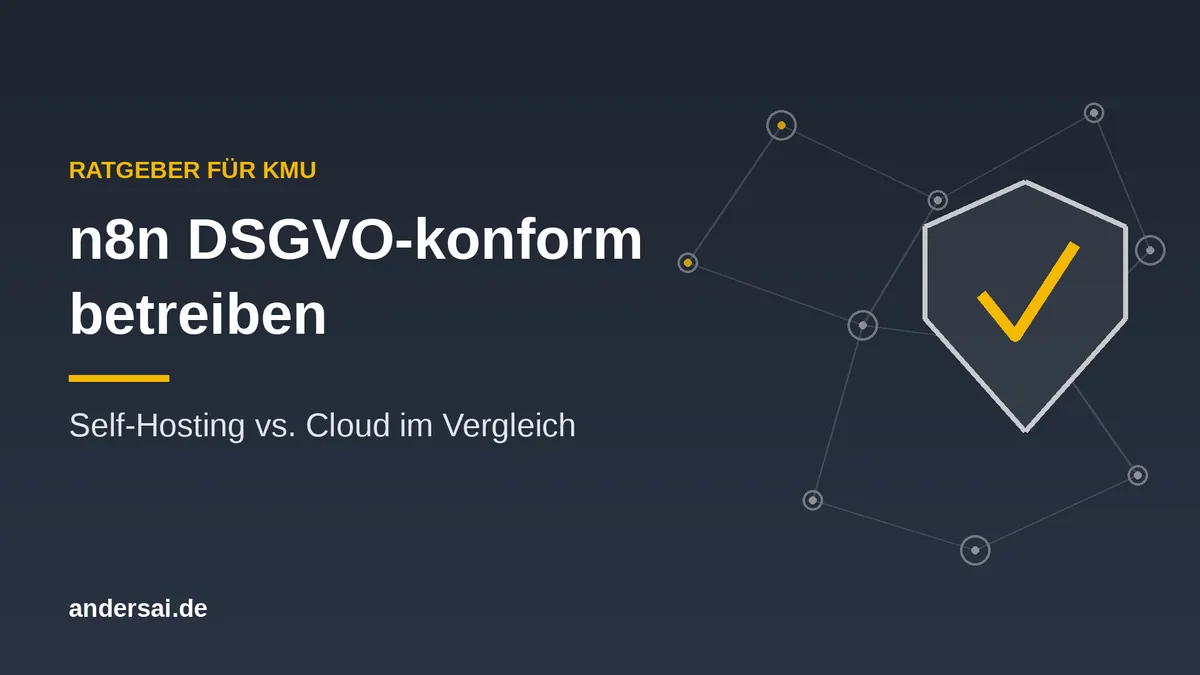n8n DSGVO-konform betreiben: Self-Hosting vs. Cloud im Vergleich, Schutzschild mit Workflow-Knoten