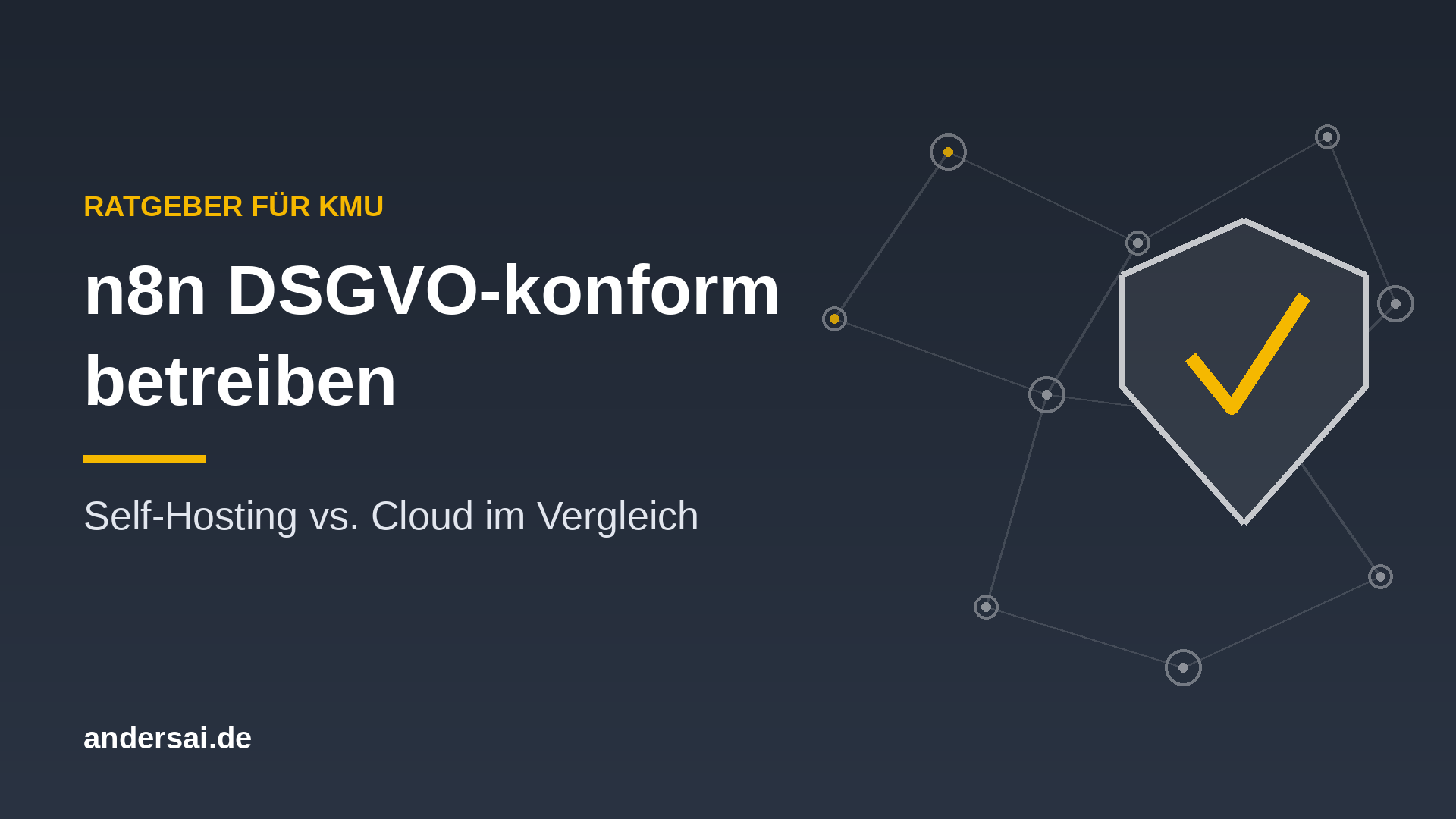 n8n DSGVO-konform betreiben: Self-Hosting vs. Cloud im Vergleich, Schutzschild mit Workflow-Knoten